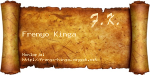 Frenyo Kinga névjegykártya