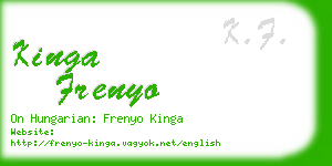 kinga frenyo business card